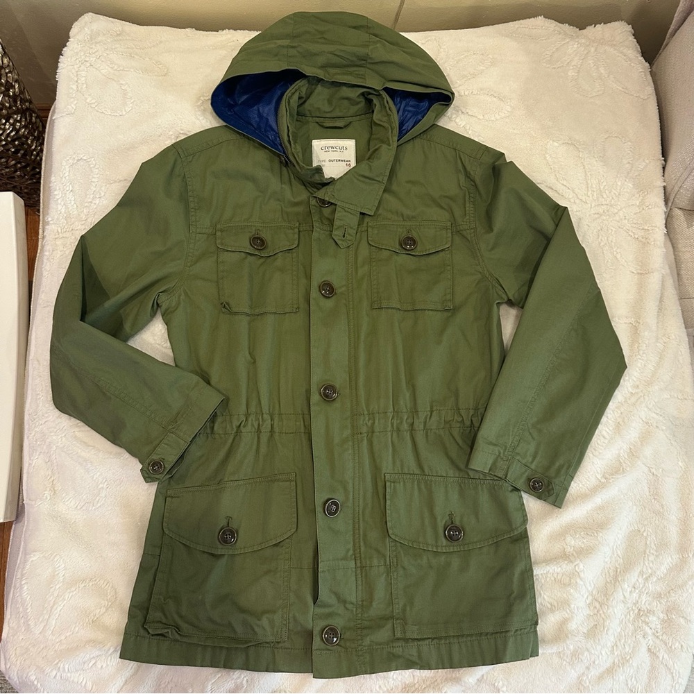 Crewcuts Olive Green Hooded Jacket